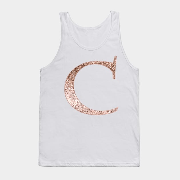 C rose gold glitter monogram letter Tank Top by RoseAesthetic